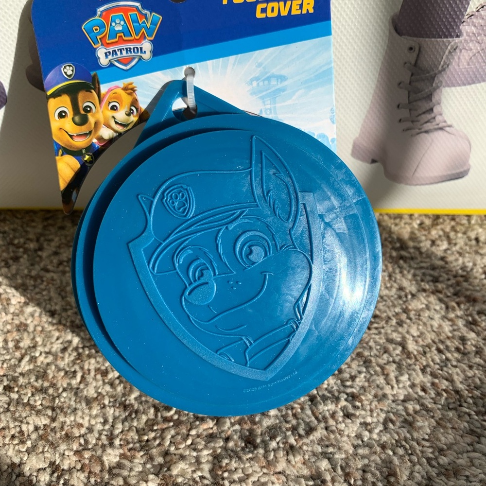 Paw Patrol Teal-Blue Silicone Cup Lid with Embossed Chase